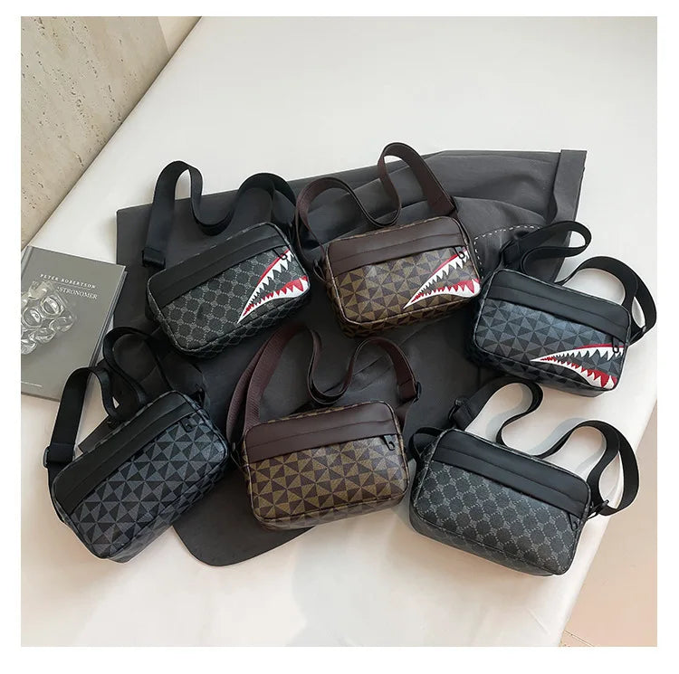 Women Stylish Crossbody Bag, Modern Geometric Pattern, Black Brown Versatile Design, Daily Commute, Casual Outings Messenger Bag