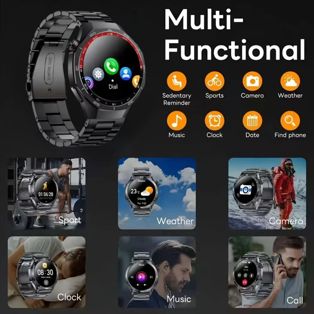 Business Smart Watch for Men HD Display Bluetooth Calling Fitness Tracker Heart Rate Sleep Monitor Stylish Wrist Watch 2026 ht22