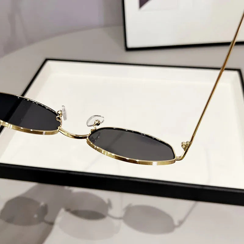Luxury Brand Sunglasses For Women Men Oval Sun Glasses Brand Designer Retro Shades Metal Frame Eyewear TOP UV400