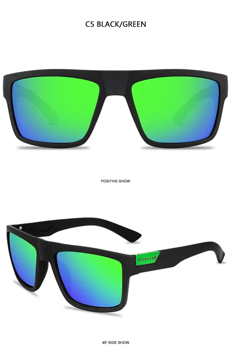Polarized Square Sunglasses UV400 Black Fashion Shades for Men & Women Ideal for Driving Fishing & Outdoor Sports