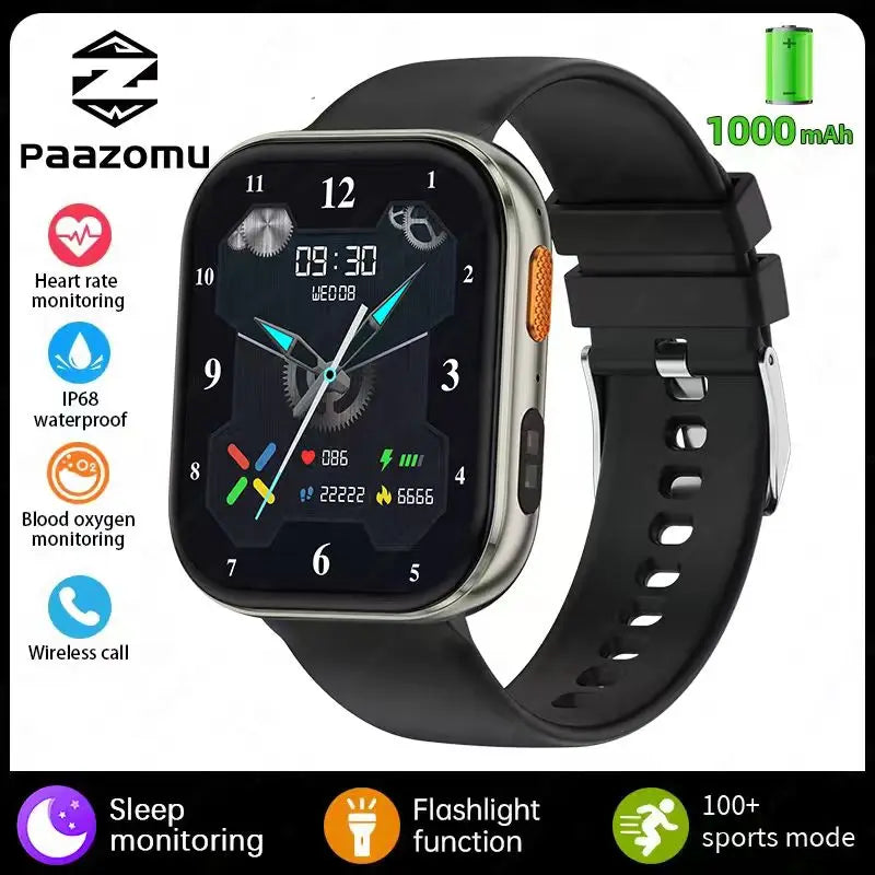 2026 new outdoor sports smartwatch,2.04 high-definition large screen,1000mAh large battery, ultra long battery life,holiday gift