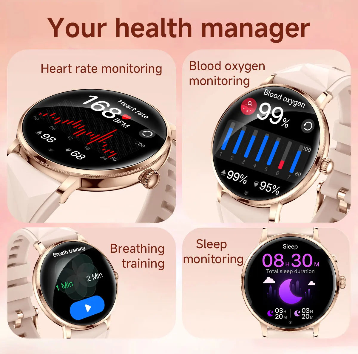 2026 Model of Military-Grade Stylish Smartwatch, 1.19-Inch AMOLED Screen, Heart Rate and Blood Oxygen Monitoring, Bluetooth Call