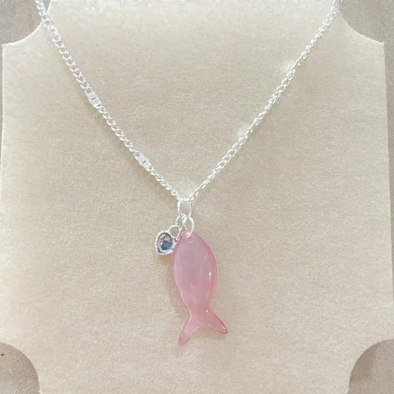 Minimalist Trendy Fish Pendant Necklace Earrings Women Elegant Jewelry Set Special Gift for Lovers Birthday Party