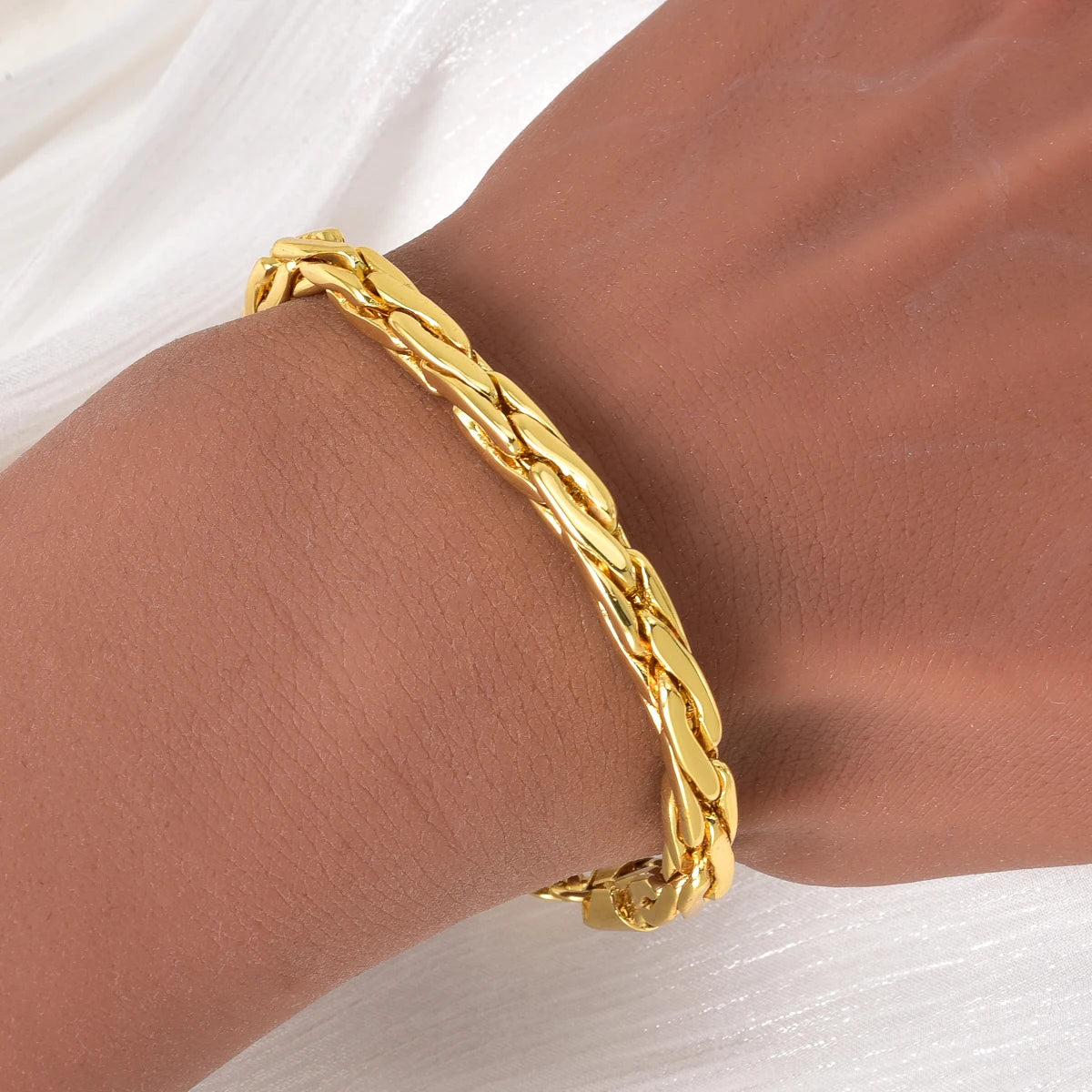 Minimalist Copper Twisted Chain Necklace  Bracelet Set for Women Men Simple Layered Jewelry Gift Ready Hypoallergenic