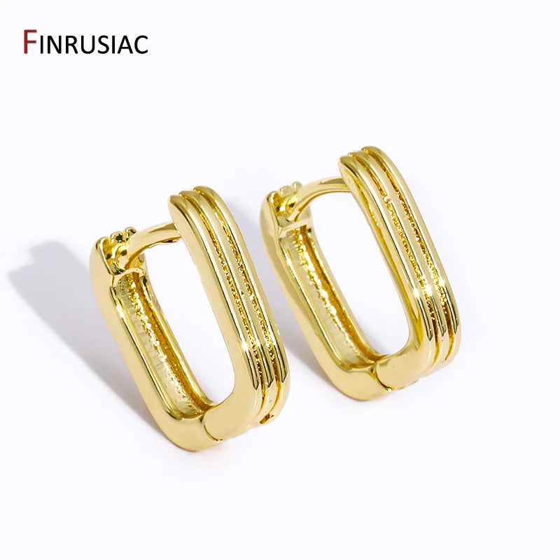 Multi Style Elegant Hoop Earrings For Women Fashion 18K Gold Plated Brass Drop Earrings Wedding Engagement Jewelry Party Gift