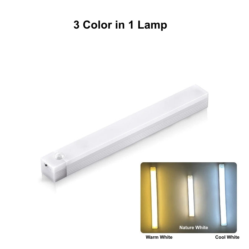 Wireless LED Night Lights Type C Rechargeable Motion Sensor Lights Closet Kitchen Night Lights Bedroom Cabinet Staircase Backlit