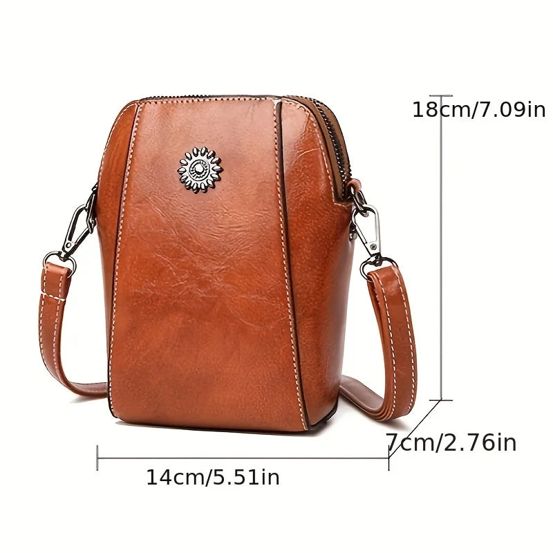 Chic Leather Crossbody Phone Bag, Compact & Stylish for Daily Use Adjustable Strap Perfect for Women Fashion Everyday Essential