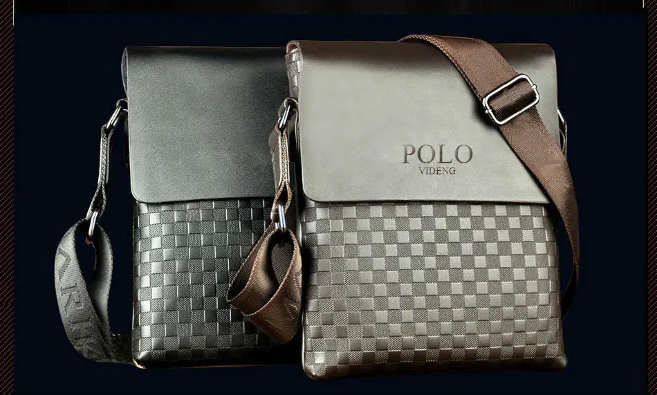 Men's One Shoulder Crossbody Bag Korean Version Trendy Checkerboard Pattern Embossed New Casual Business Bag Bags for Men