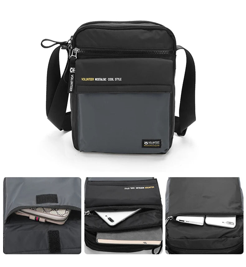 VOLUNTEER Crossbody Bags for Men 2023 New Fashionable Commuter Waterproof Light Weight High Quality Casual Shoulder Bag 1801-06