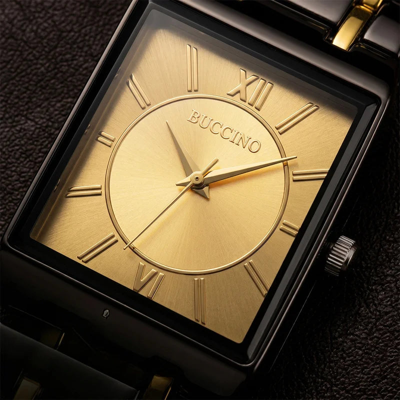 Men's Quartz Wristwatch Steel Band Male Classic Popular Watches Rectangular Minimalist Fashion Casual Business Watch For Daily