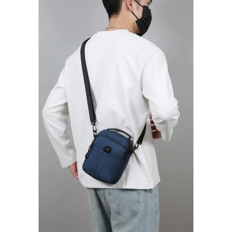 Men's Crossbody Bag Multi-Pocket Oxford Sling Shoulder Pouch Compact Travel Daily Commute Organizer for Phone Essentials