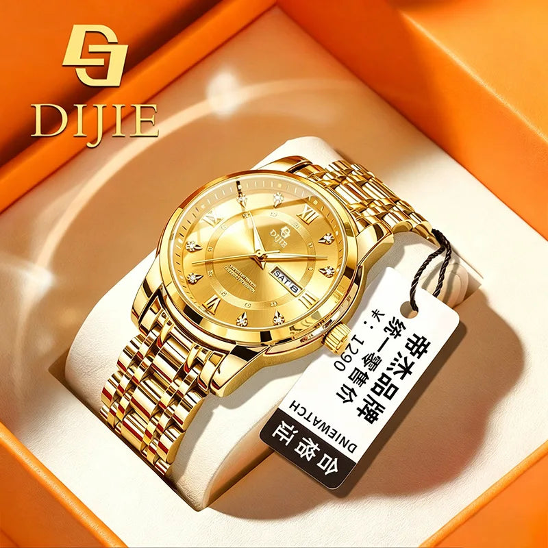 Trendy steel-band men's watch, exuding elegance, a popular casual and minimalist design, high-quality, versatile for business an