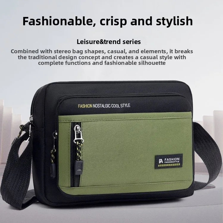 Fashion Men Crossbody Bag Single Shoulder Bags Big Capacity Storage Bag Multi-Pockets Business Crossbody Bags for Work Traveling