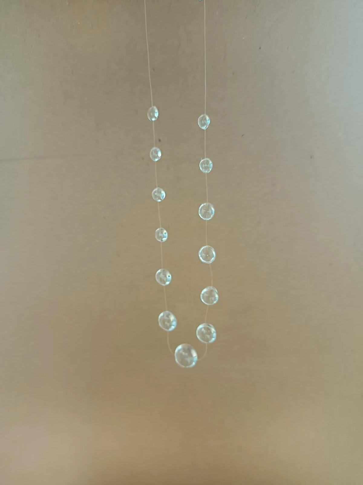 Clear Dewdrop Tassel Series Necklace Minimalist Drip Glue Beads Clavicle Chain Women Holiday Niche Trendy Jewelry