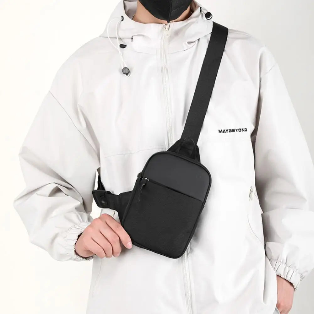 Men's Chest Bag Fashion Small Canvas Shoulder Crossbody Bags for Man Mini Cloth Sling Sport Cross Phone Male Handbag