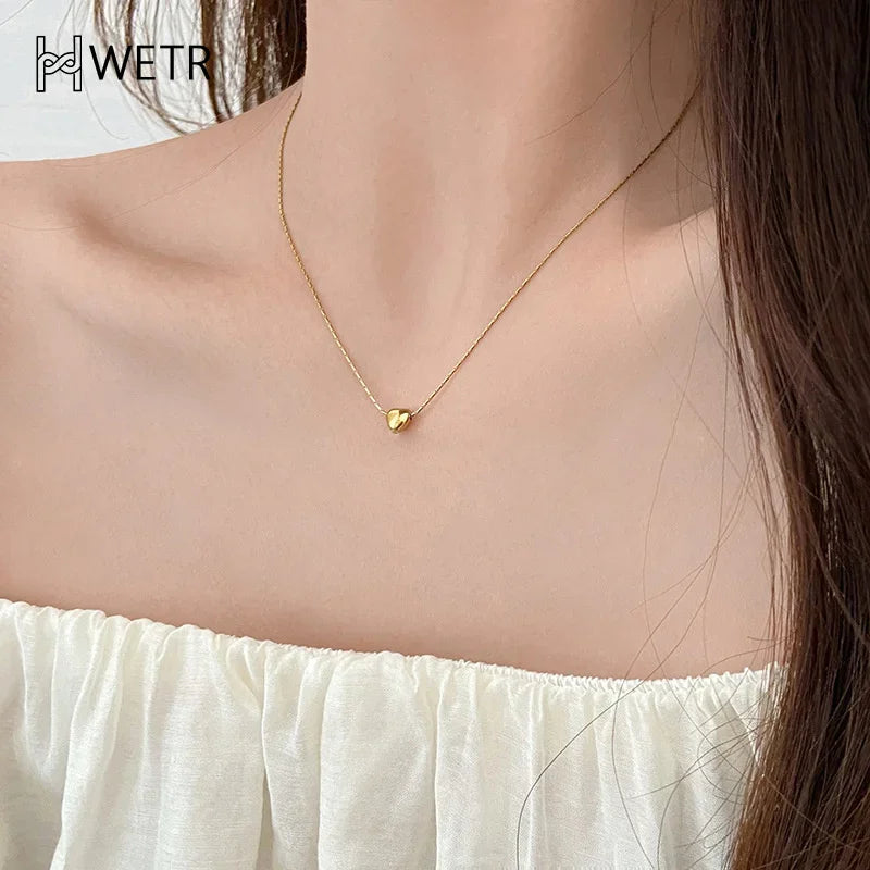 Minimalist Clavicle Necklaces For Women Tiny Heart LOVE Necklaces Dainty Fashion Jewelry
