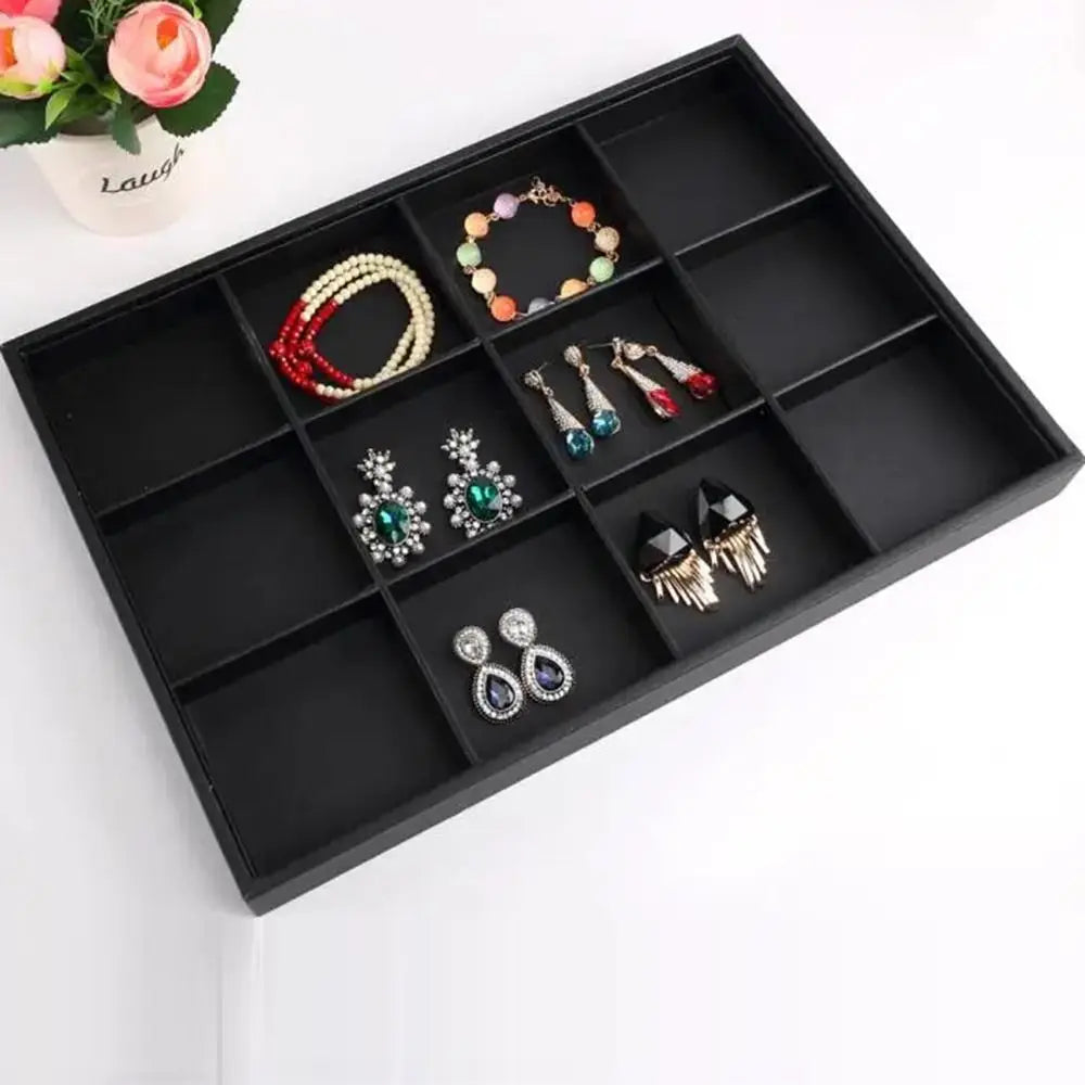 Stackable Jewelry Display Tray Multi Compartments Flat Bottom Bracelets Storage Organizer Wear-resistant Waterproof