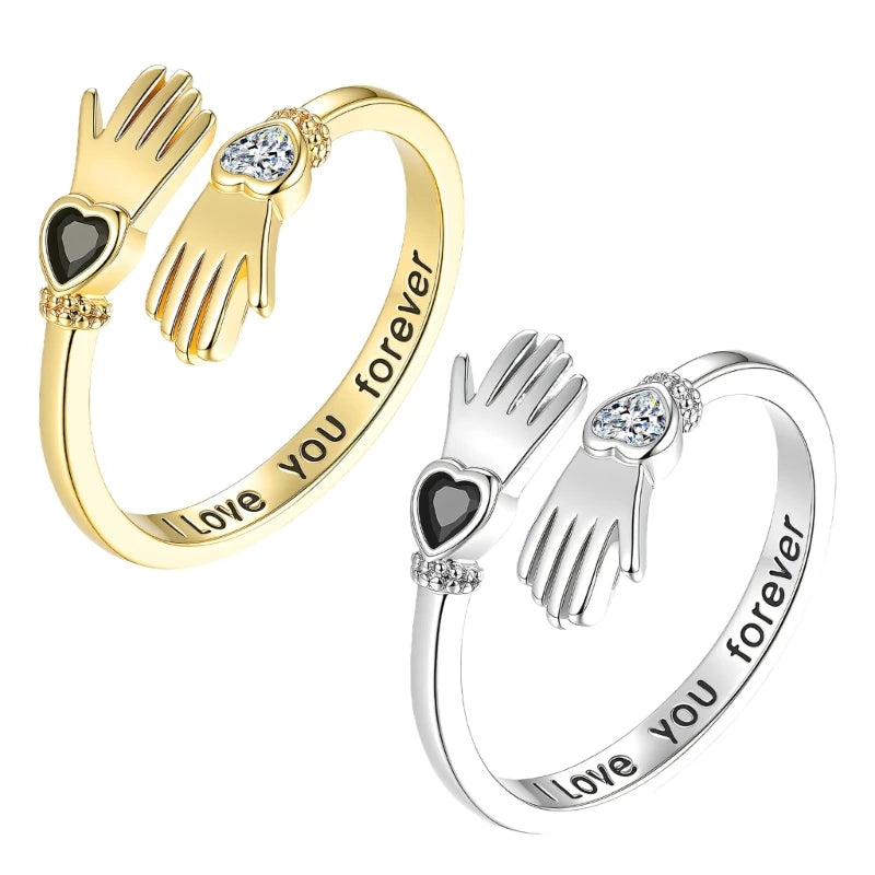Charm Stackable Statement Rings With Hand Holding Detailing 55KA