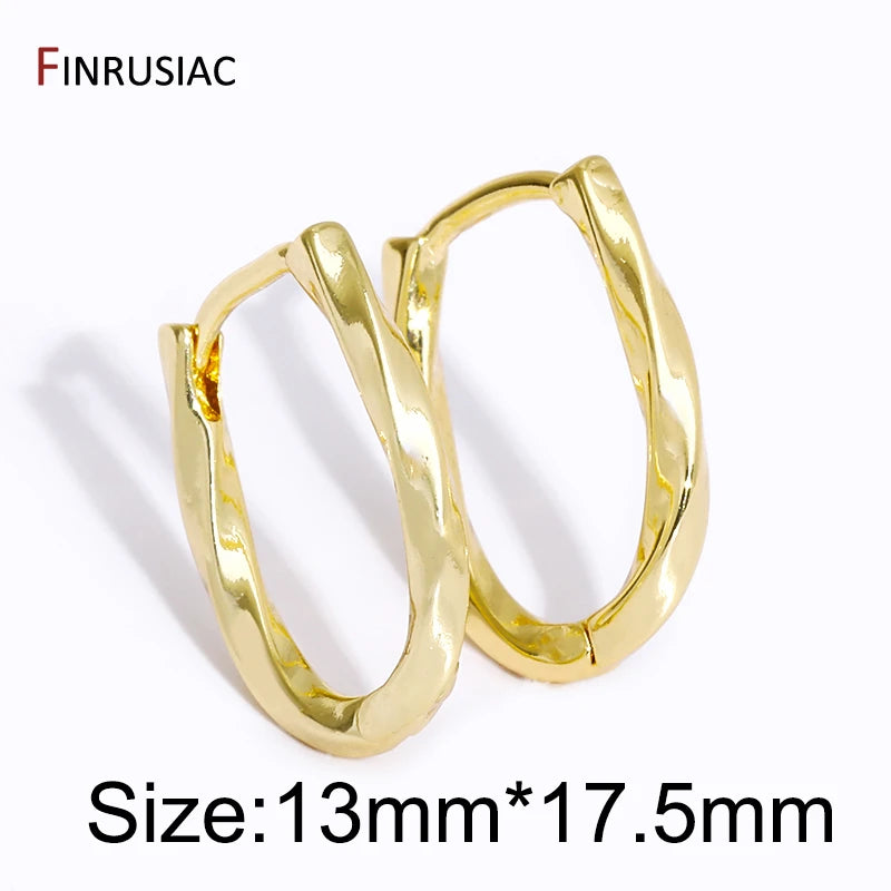 Multi Style Elegant Hoop Earrings For Women Fashion 18K Gold Plated Brass Drop Earrings Wedding Engagement Jewelry Party Gift