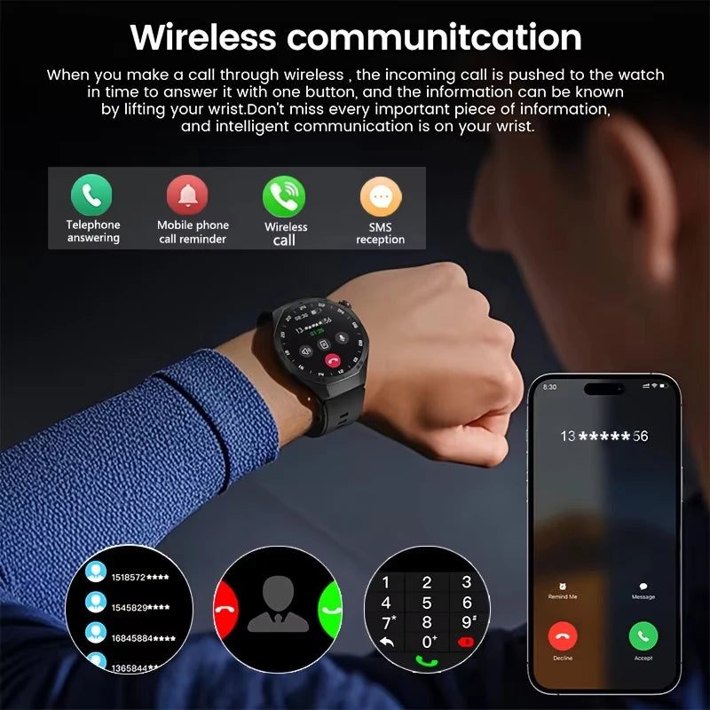 Business Smart Watch for Men HD Display Bluetooth Calling Fitness Tracker Heart Rate Sleep Monitor Stylish Wrist Watch 2026 ht22