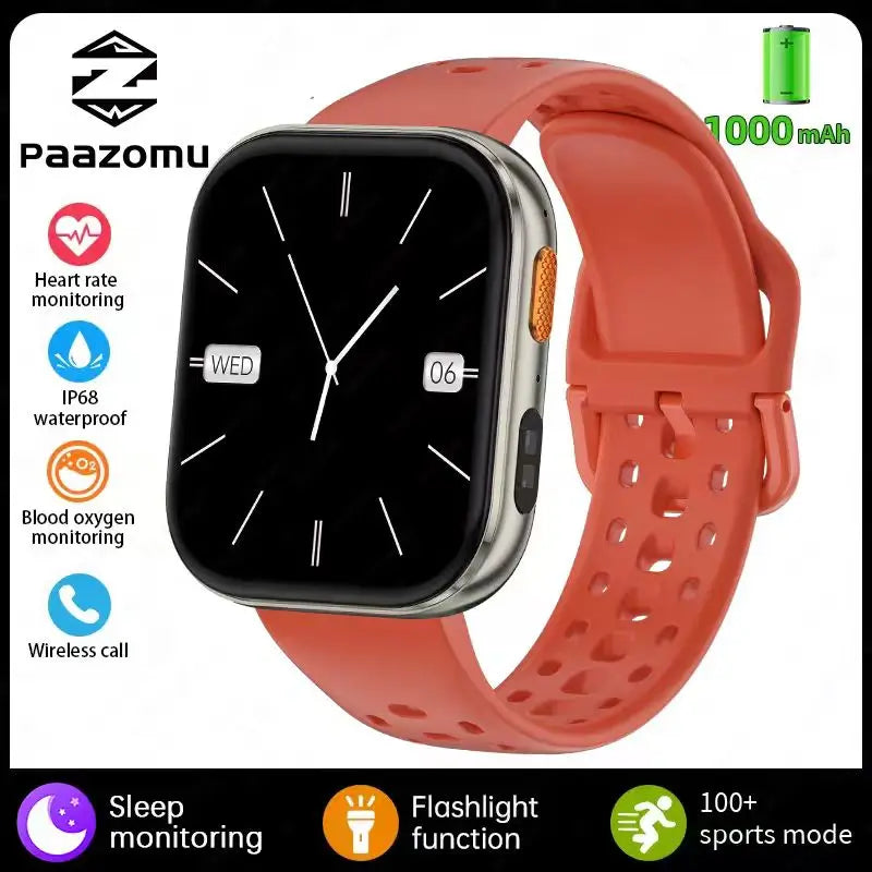 2026 new outdoor sports smartwatch,2.04 high-definition large screen,1000mAh large battery, ultra long battery life,holiday gift