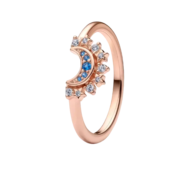 2026 Latest Multi Style Stackable Ring with Diamond Inlaid Love Peach Blossom Sun Moon Simple Ring Jewelry Women's Gift