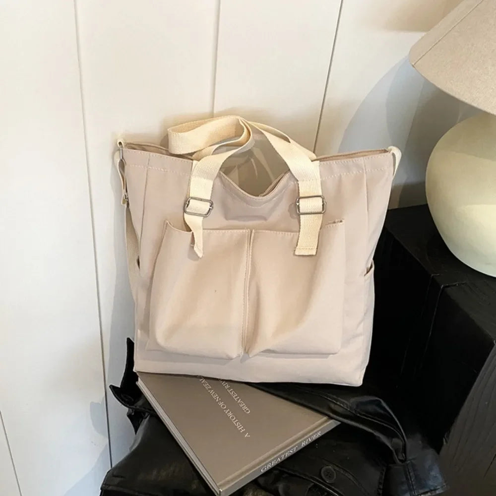 Summer Casual Women's Crossbody Bag Artistic Solid Color Student Shoulder Bag Large Capacity Simple Bag