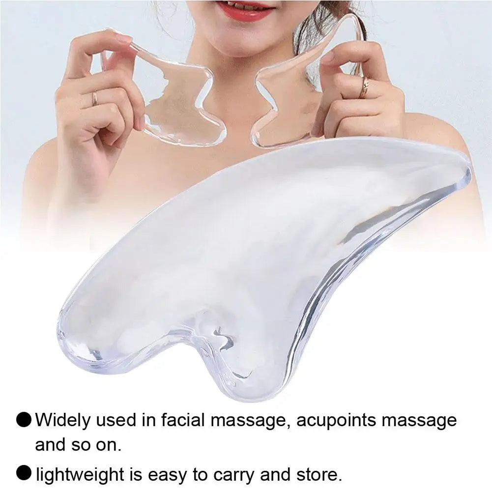 Transparent Gua Sha Facial Tool Guasha Massage Board SPA Eye Massager Scrapers Tools for Face Lifting, Wrinkle Relief