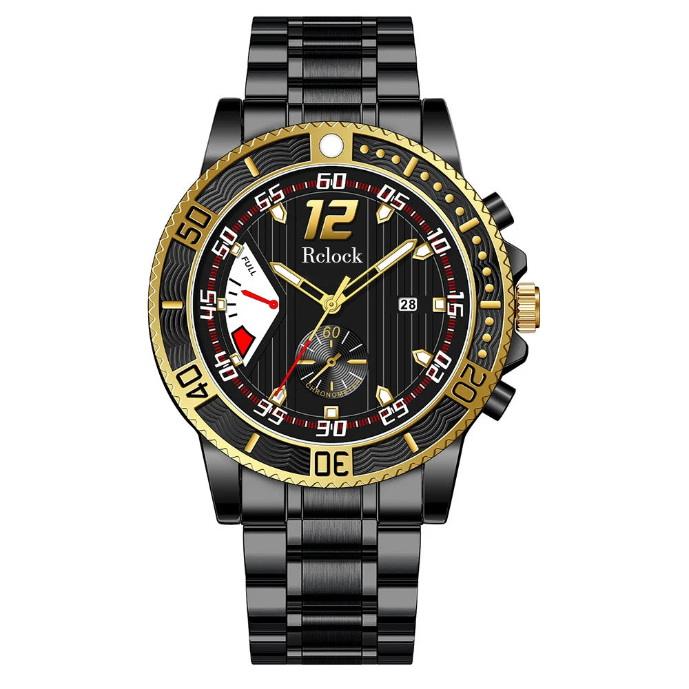 1Pc Men's Fashionable and Stylish Stainless Steel Watch Band, Popular Quartz Watch for Daily Wear, Parties, Valentine's Day, Easter, Christmas, New Year's Day, Halloween, Ramadan, a Gift for Friends and Family