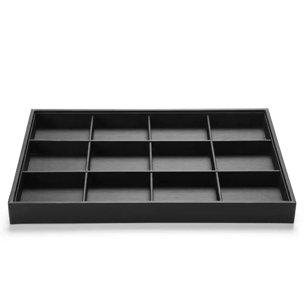 Stackable Jewelry Display Tray Multi Compartments Flat Bottom Bracelets Storage Organizer Wear-resistant Waterproof
