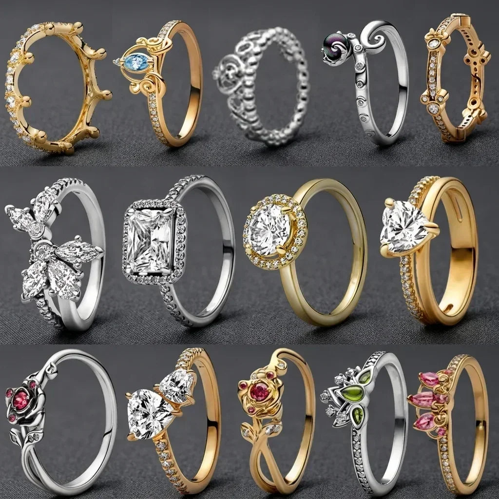 Original 925 Sterling Silver Ring Stackable Rings for Women Wedding Engagement Birthday Gift Jewelry