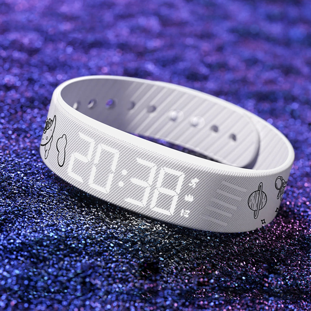  Smart Bracelet Vibrating Alarm Wristband W/Step Counter Pedometer Silent Vibration Alarm Watch Unique for Deepsleepers Elderly
