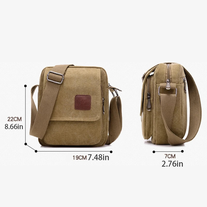 Casual Crossbody Bag, Men's Retro Canvas Crossbody Bag, Suitable for Going Out and Daily Commuting, Shoulder Bag
