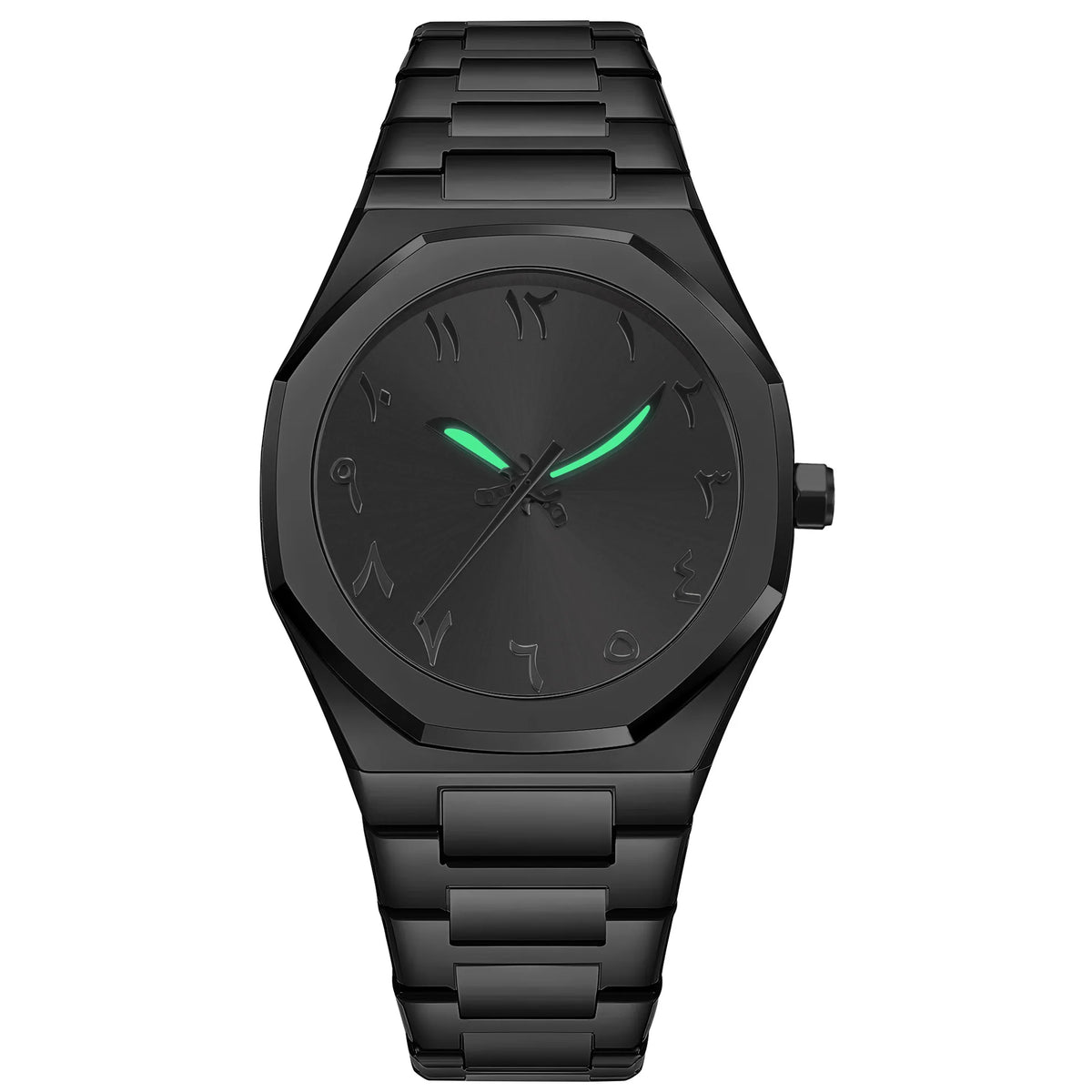 Fashion Luxury Casual Watch For Men Arabic Numeral Dial Stainless Steel Band Waterproof Men's Wristwatch