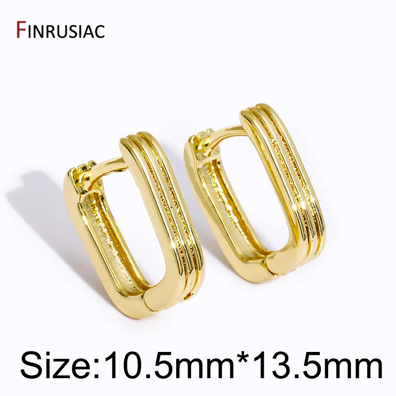 Multi Style Elegant Hoop Earrings For Women Fashion 18K Gold Plated Brass Drop Earrings Wedding Engagement Jewelry Party Gift
