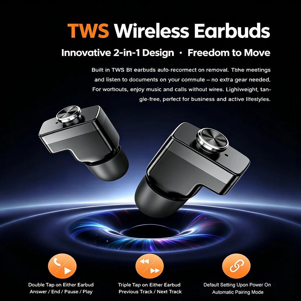 2026 2 In 1 TWS Headset Smart Watch 1.43" Earphones Music Smartwatch Women Men Sport Fitness Heart Rate Health Tracker Watches