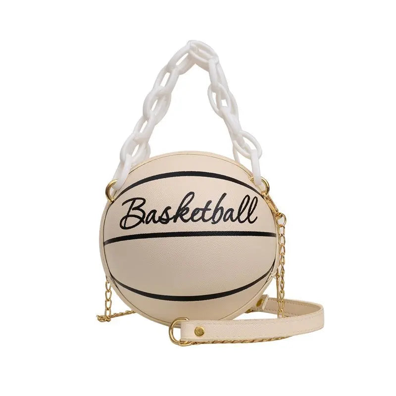 2025 Crossbody Bag New Network Red Personality Fun Pink Ins Versatile Chain Football Basketball Shoulder Bag Small Round Bag