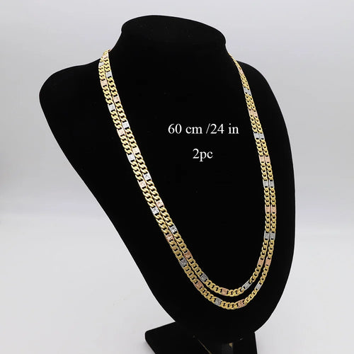 60cm 5.3mm Minimalist Necklace Fashion 18k Gold Plated Jewelry for Men And Women Suitable for Daily Wear