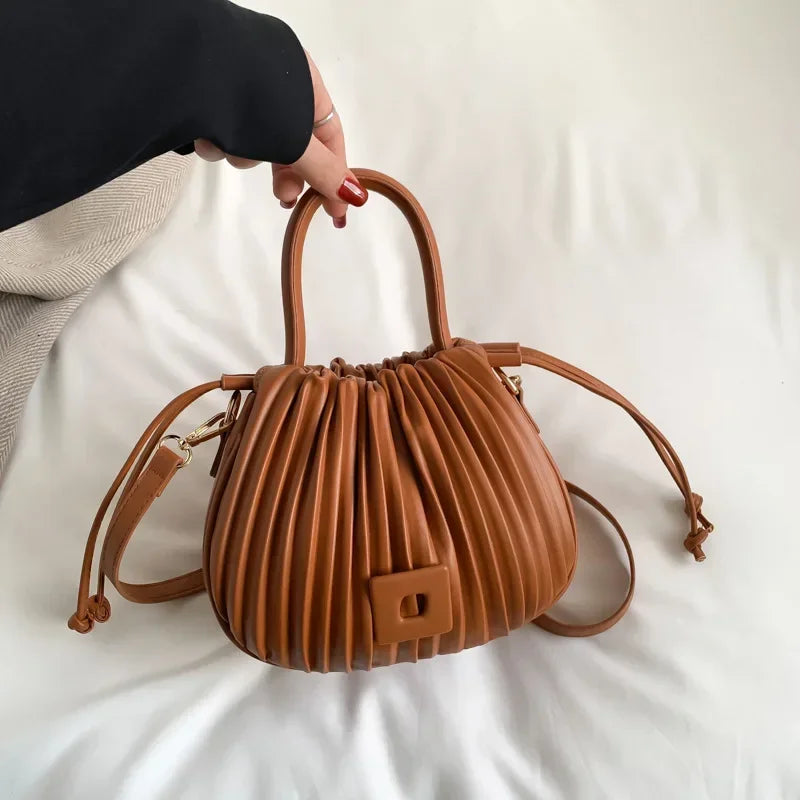 Fashion Brand Design Crossbody Bag for Women 2024 Luxury Vintage Shoulder Handbags Female Tote bags Casual PU Leather Bucket 가방