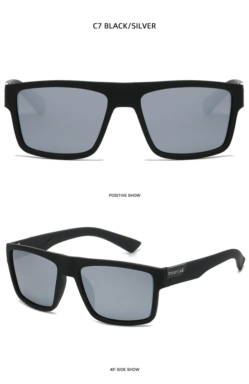 Polarized Square Sunglasses UV400 Black Fashion Shades for Men & Women Ideal for Driving Fishing & Outdoor Sports