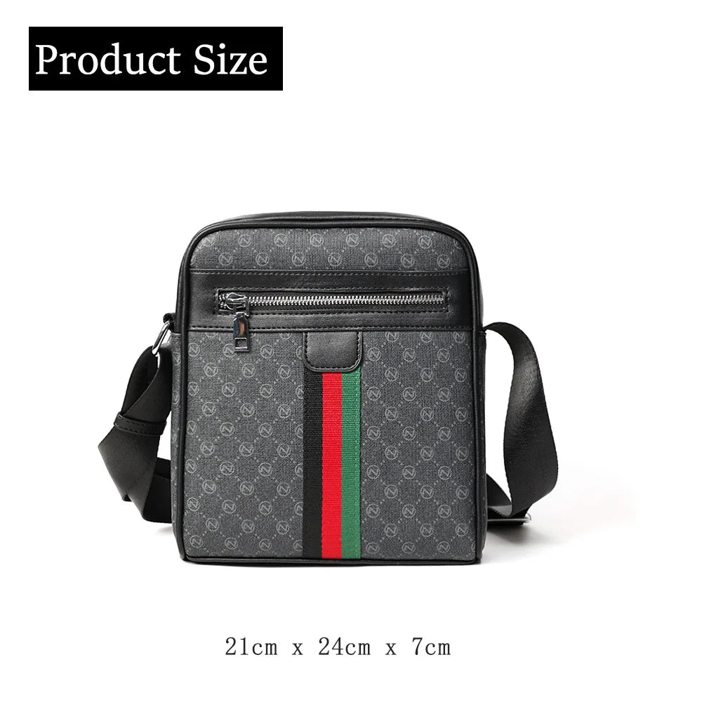 Square Crossbody Bag Men Luxury Design Men's Crossbody Bags Fashion Plaid Letter Printed Shoulder Bag Male Sling Messenger Bag