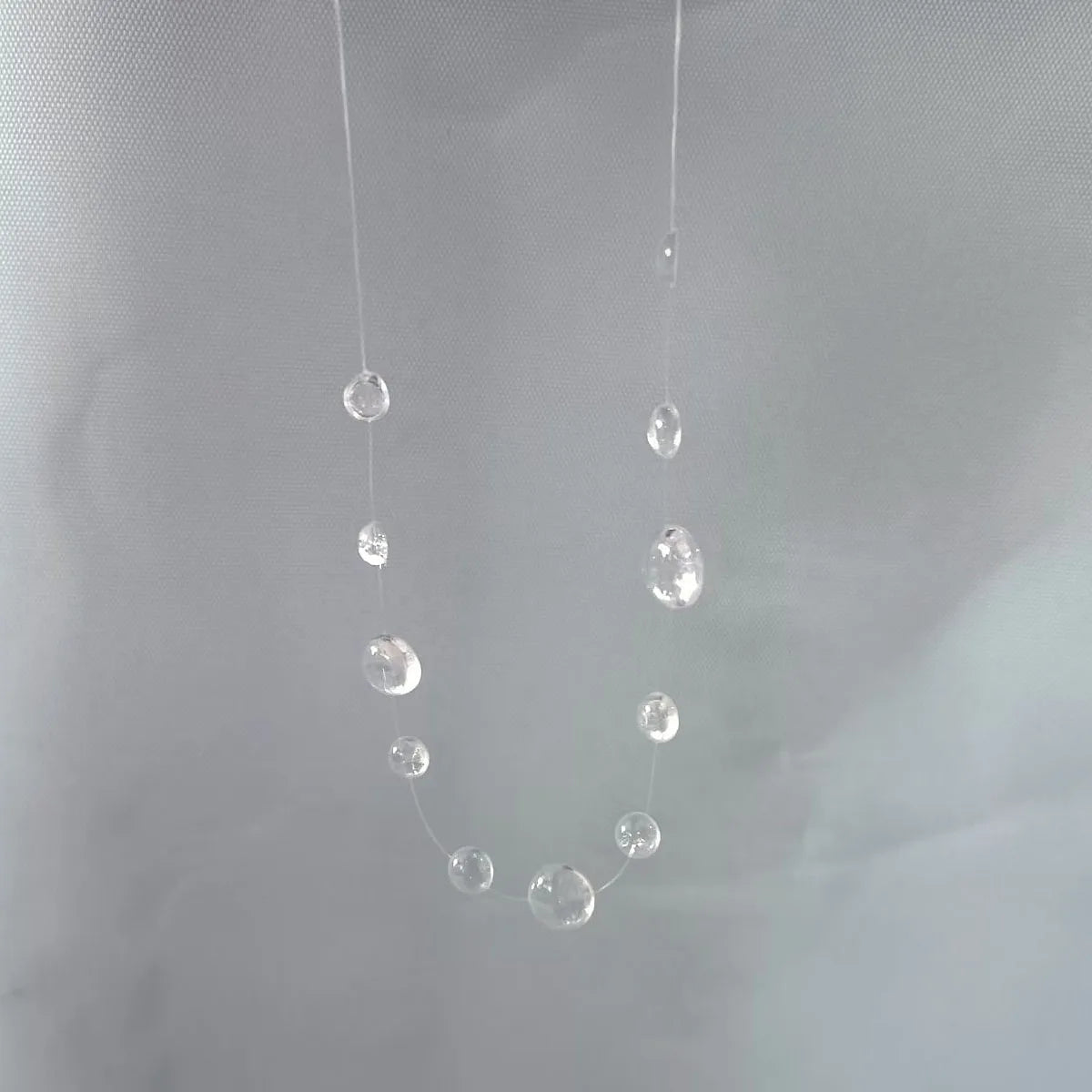 Clear Dewdrop Tassel Series Necklace Minimalist Drip Glue Beads Clavicle Chain Women Holiday Niche Trendy Jewelry