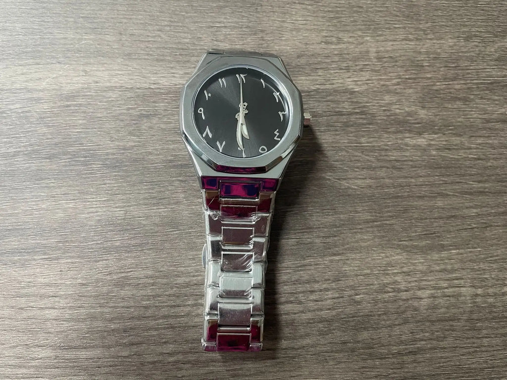 Fashion Luxury Casual Watch For Men Arabic Numeral Dial Stainless Steel Band Waterproof Men's Wristwatch