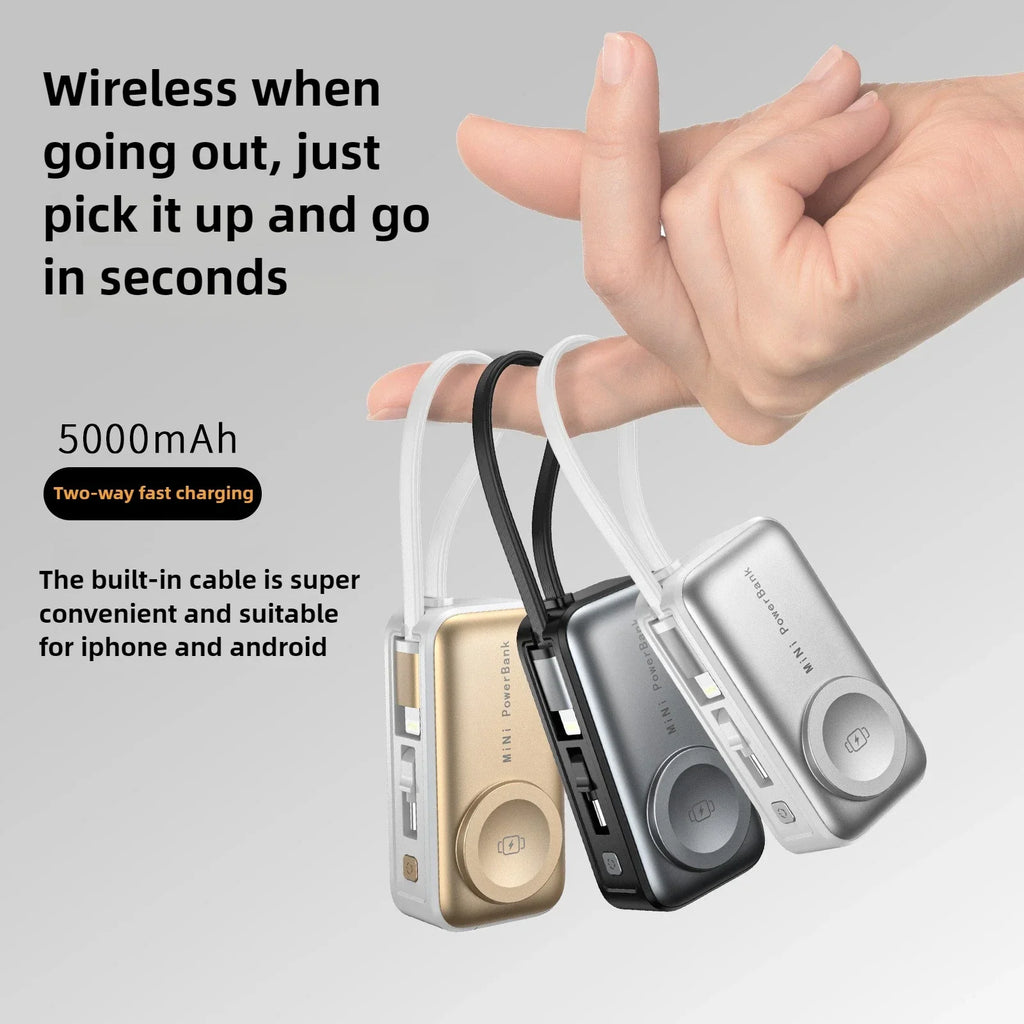 Mini Magnetic Power Bank 5000mAh with Bracket Digital Display Portable External Battery for Iphone Xiaomi Watch Earphone Phone