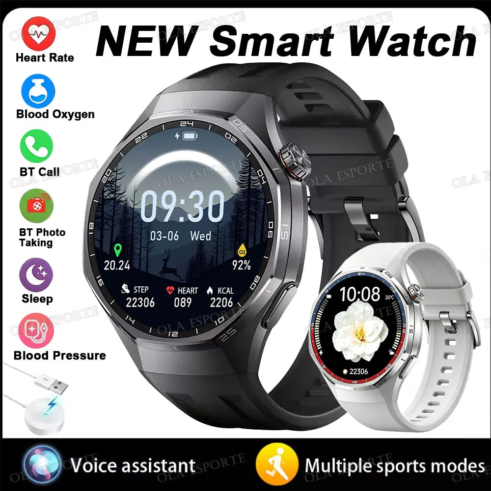 Business Smart Watch for Men HD Display Bluetooth Calling Fitness Tracker Heart Rate Sleep Monitor Stylish Wrist Watch 2026 ht22