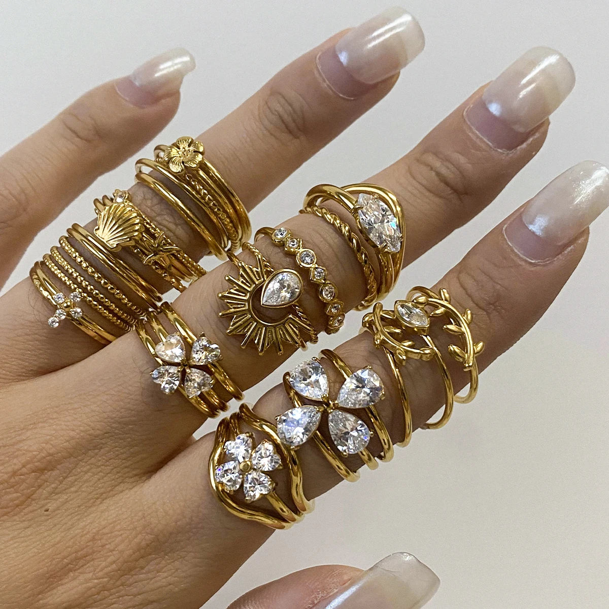 Yori Personalized Stackable Ring Set  Prevent Allergy Stainless Steel Gold Color Daily Wear Fashion Jewelry 2025 NEW