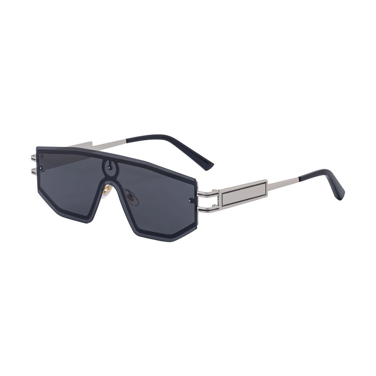 Premium Luxury Design One-piece Punk Sunglasses Men Women 2026 Fashion Metal Anti-reflective Outdoor Sun Shades Gafas UV400