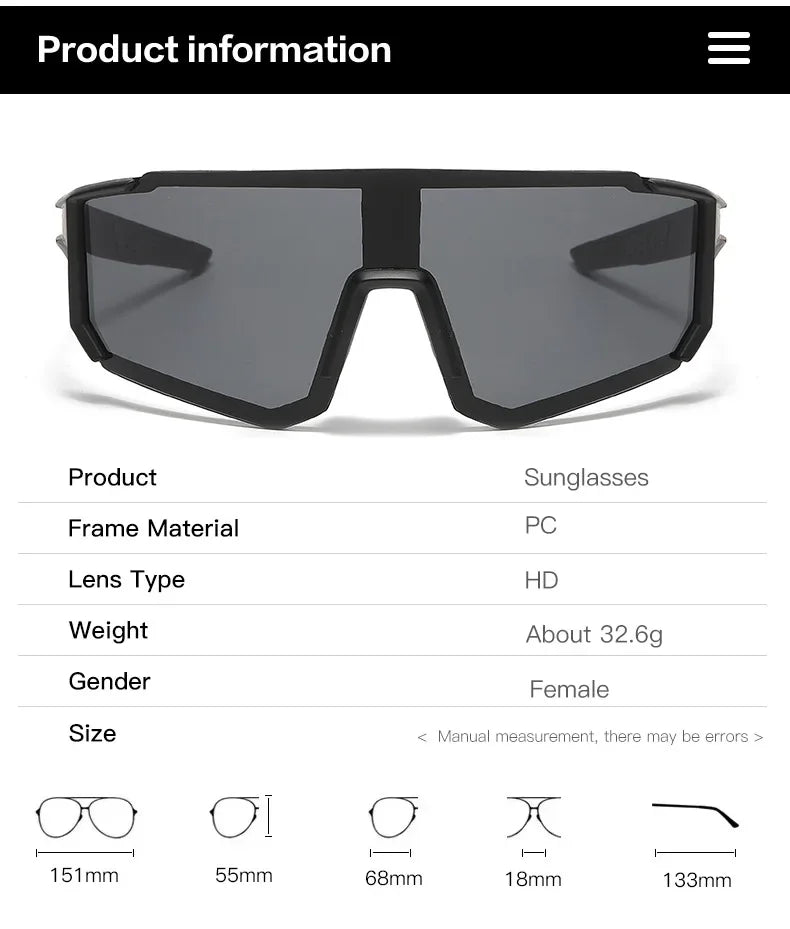 Outdoor Sports Sunglasses for Men Lightweight Oversized Male Shades Cycling Driving Fishing Fashion Mirror Sun Glasses Women