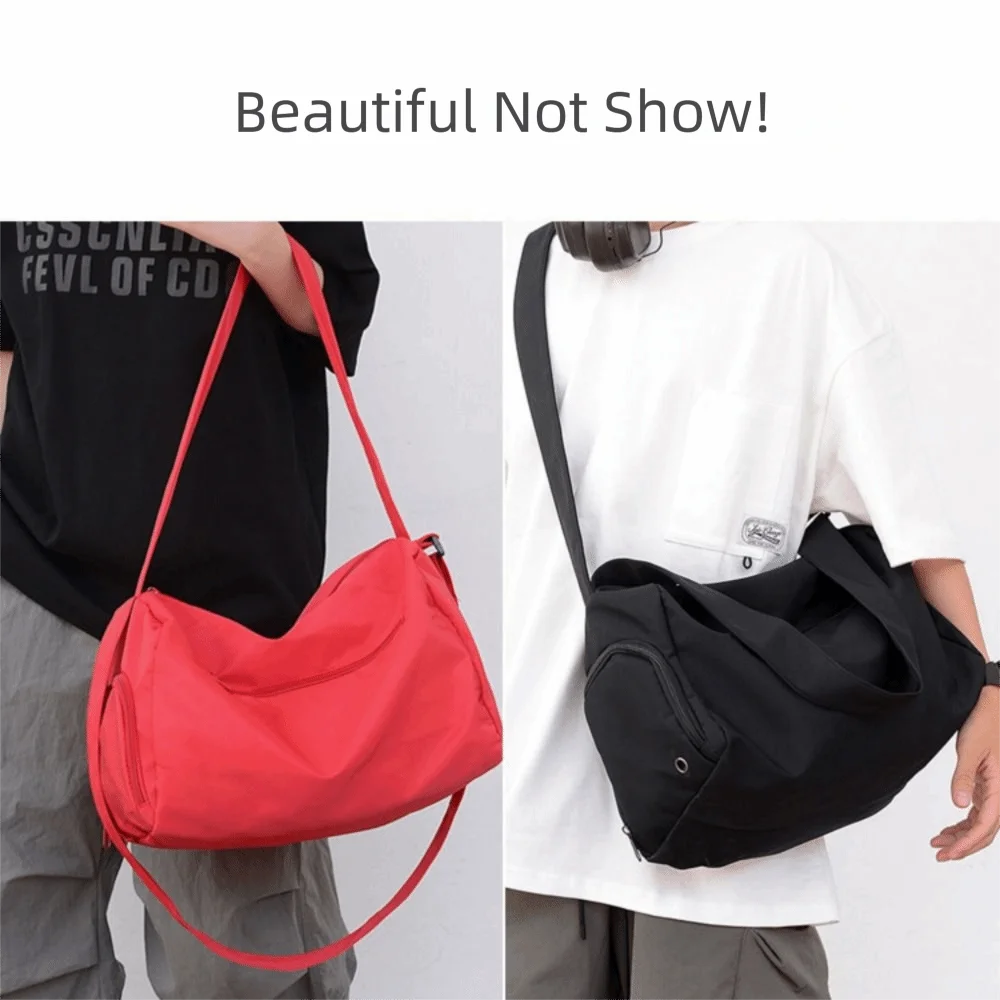 Fashionable Solid Color Crossbody Tote Bags Canvas Large Capacity Sports Shoulder Bag Niche Design Casual Gym Fitness Bag Girls
