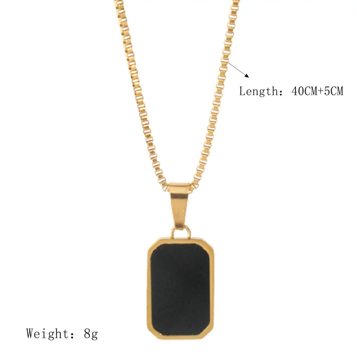 Minimalist 18K Gold Plated Necklace Black Enamel Necklace Stainless Steel Pendant Necklace for Women